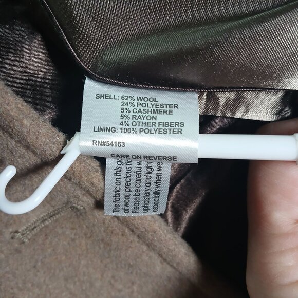 Calvin Klein Womens Wool Blend Button-Front Peacoat Petite Large Classic Warm Ou - Picture 14 of 16